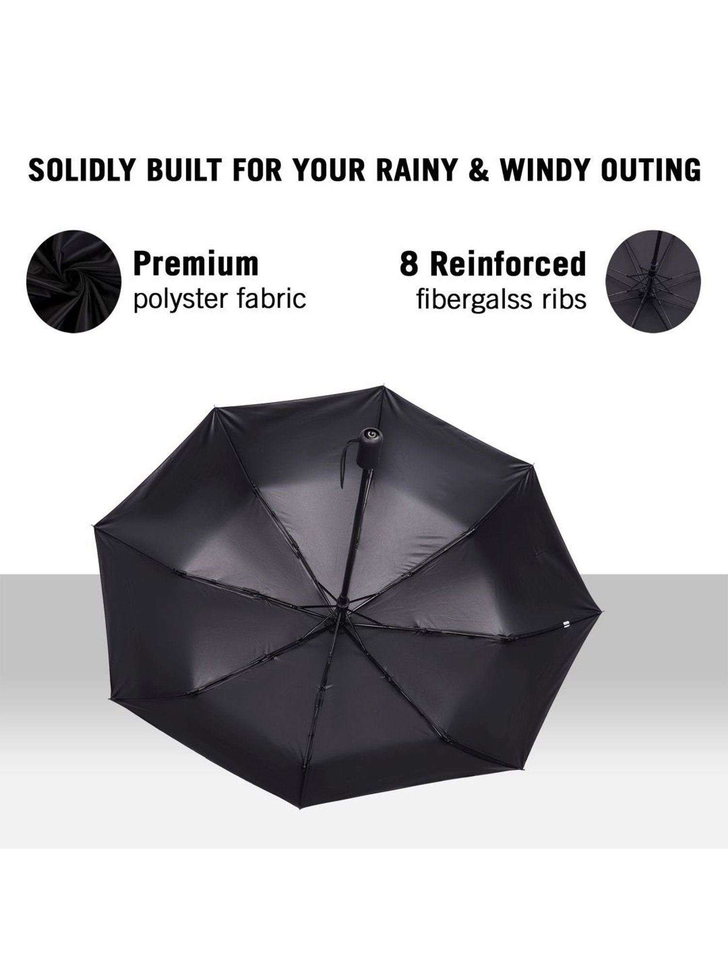 Giordano UV Protection Black Umbrella
