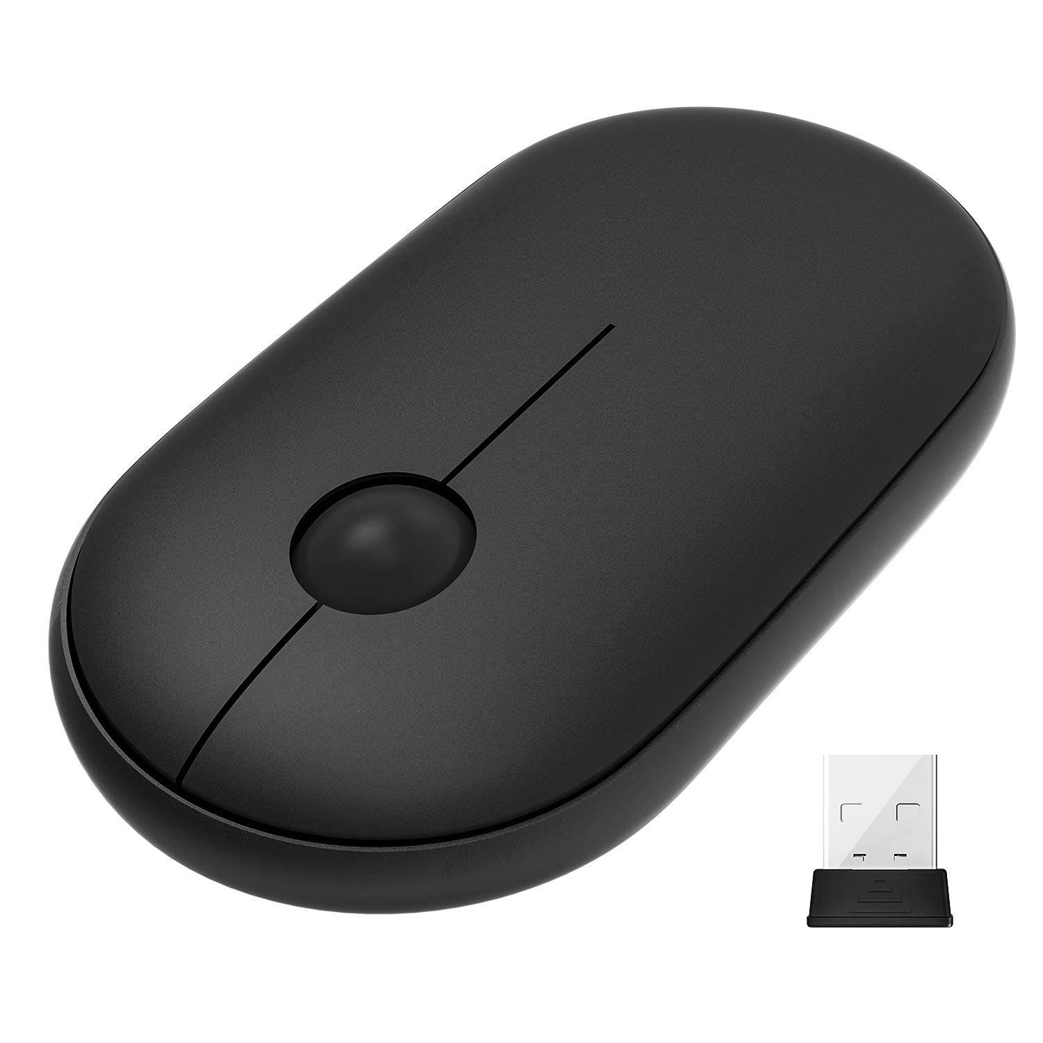 Bluetooth Mouse, Silent Click Triple Mode(Dual Bluetooth+USB) 2.4G Wireless Bluetooth Mouse with Nano Receiver, Wireless Computer Mouse Ergonomic 1200 DPI for Laptop, PC, Mac, Windows