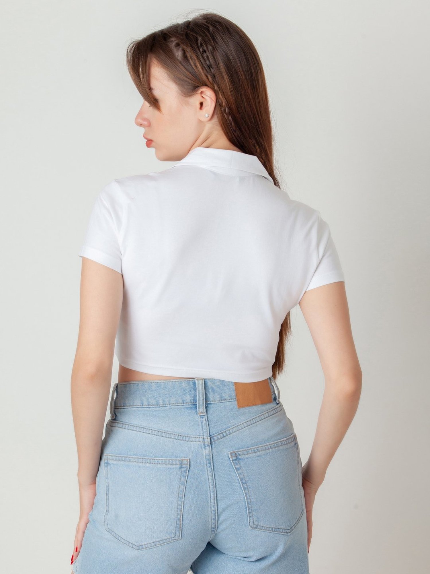 Zink London White Cotton Crop Top