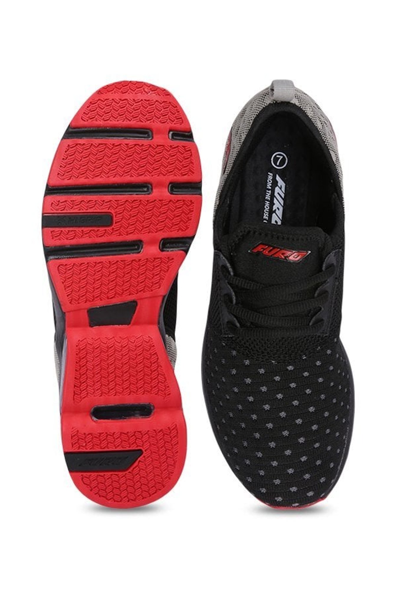 Furo by Red Chief Men's Black & Grey Running Shoes