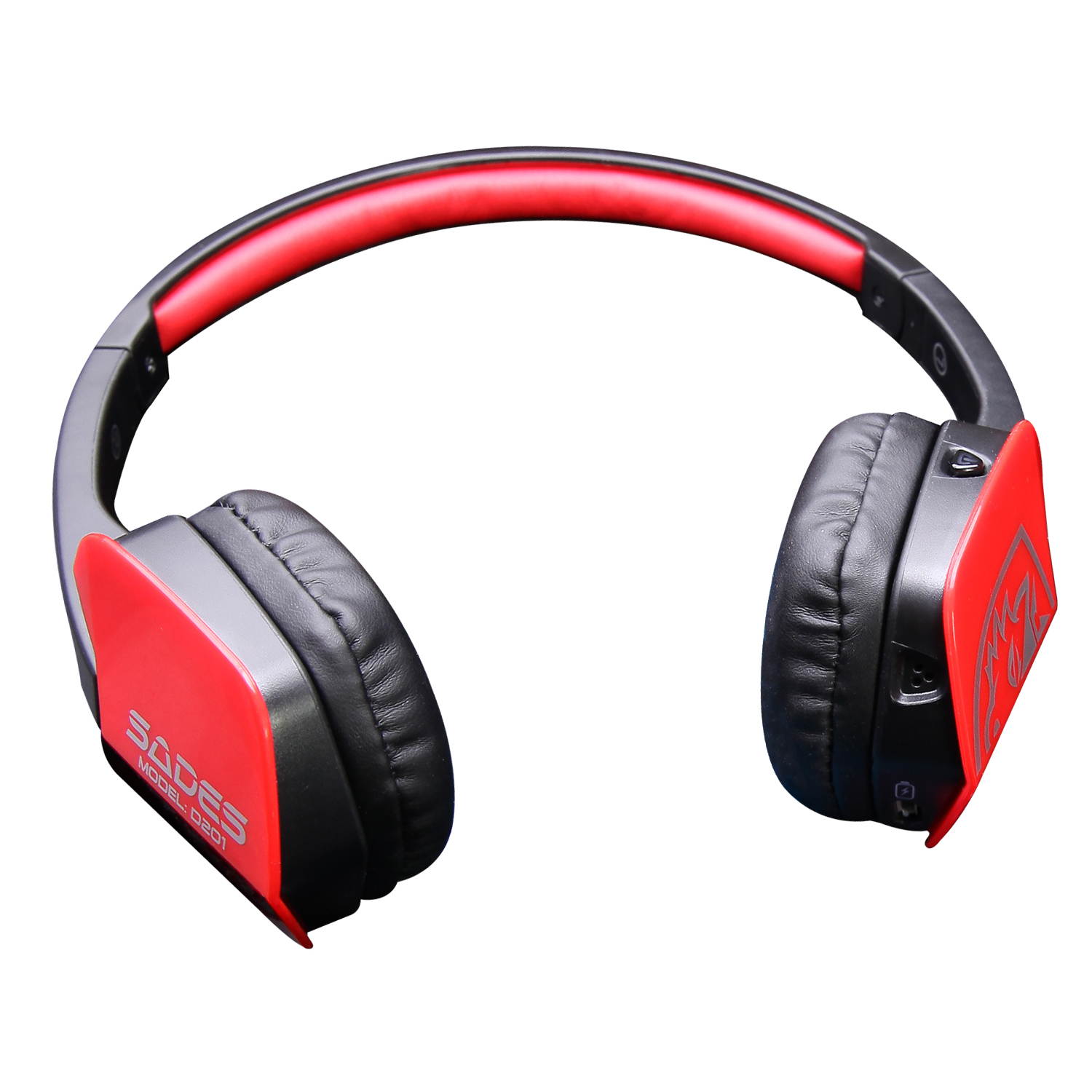 Sades D201 4.1 Bluetooth Headset Stereo Gaming Headphones with Mic Jack on Ear for PC Laptop and Other Smart Phones(Black/Red)
