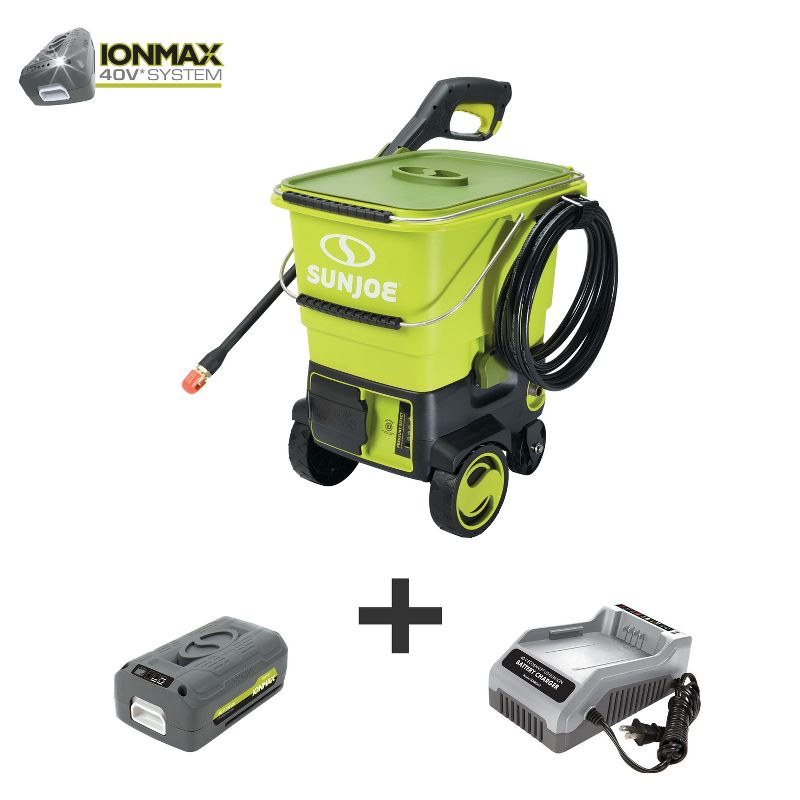 Sun Joe SPX6001C 40-Volt iONMAX Cordless Pressure Washer Kit | 1160 PSI MAX | W/ 4.0-Ah Battery and Charger