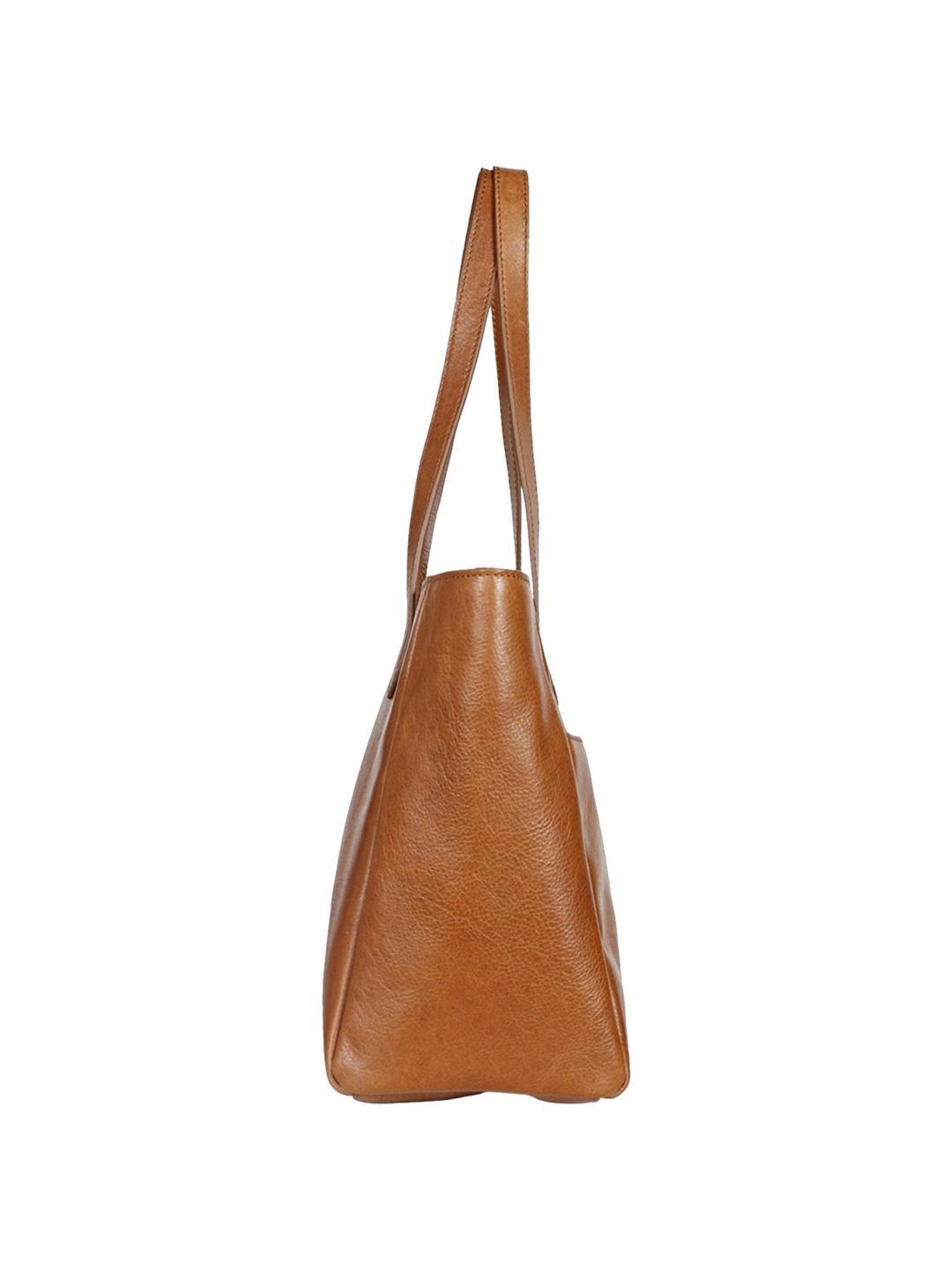 Favore Brown Solid Medium Tote Handbag