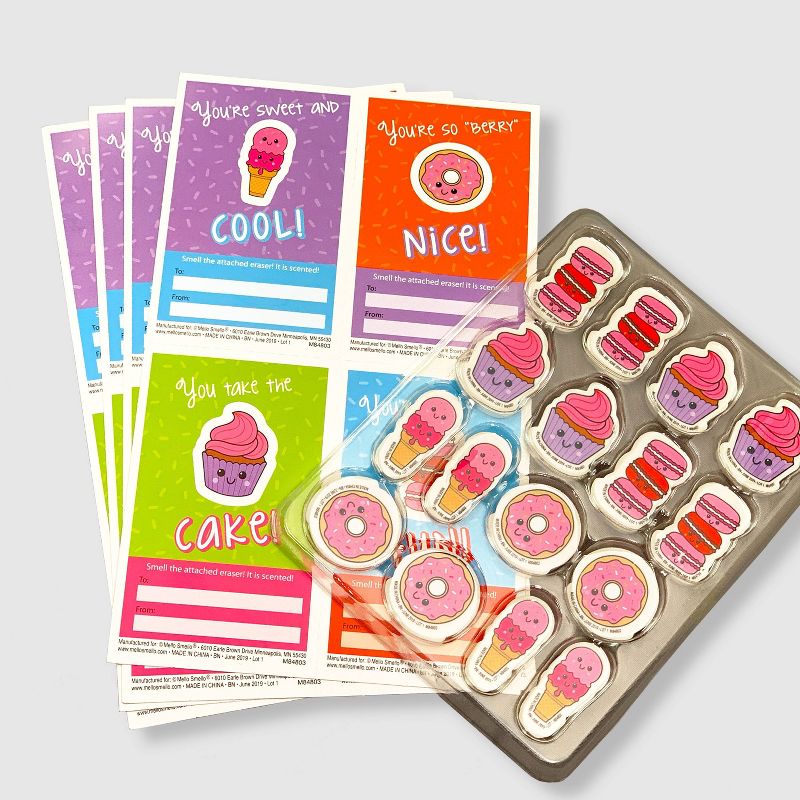 16ct Valentines Scented Strawberry Treat Erasers