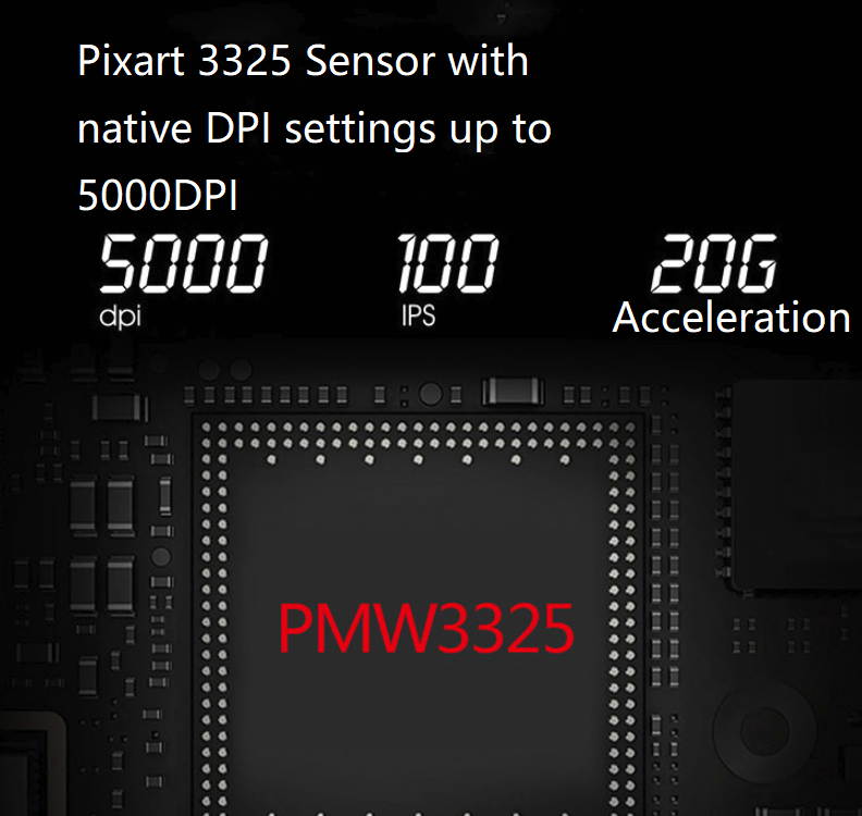 Ajazz AJ302-  Ergonomic Design, Cool Exterior 2.4GHz/ Wired 2 Modes 5000DPI 6-Button RGB Backlit Light  Gaming Mouse For PC and Laptop - Pink