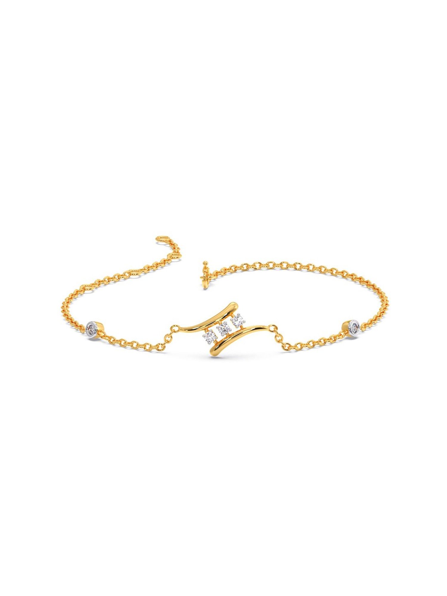 Candere by Kalyan Jewellers BIS Hallmark 18K Yellow Gold and Certified Diamonds Bracelet