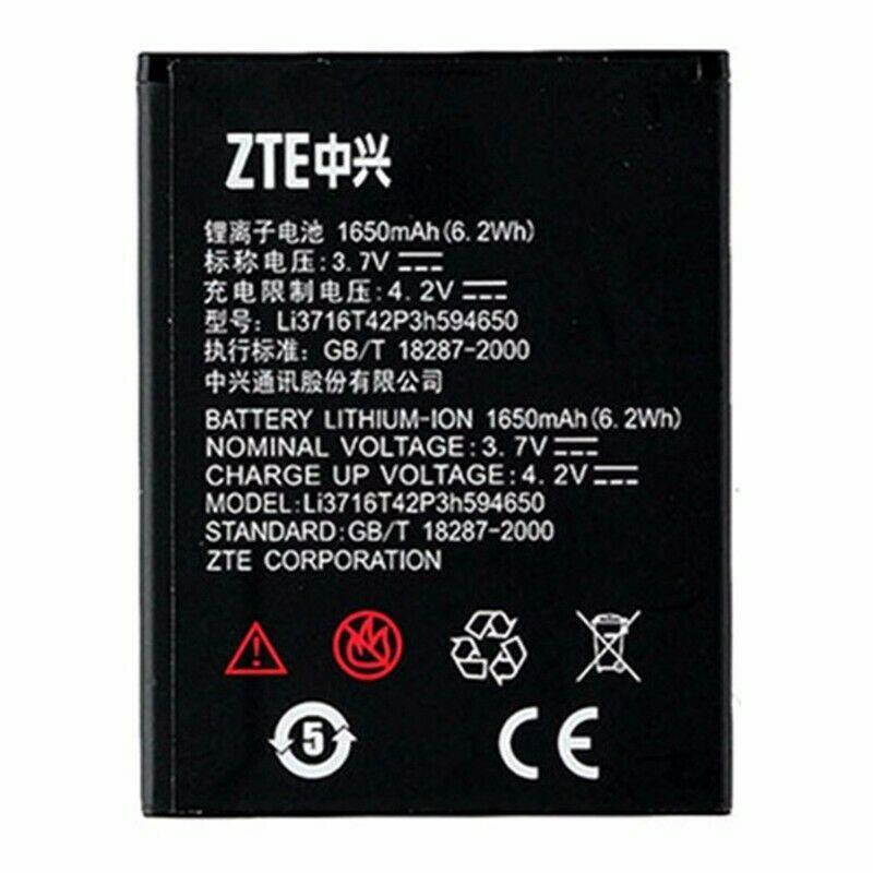 OEM ZTE LI3716T42P3H594650 1650 mAh Replacement Battery for ZTE Warp Sequent