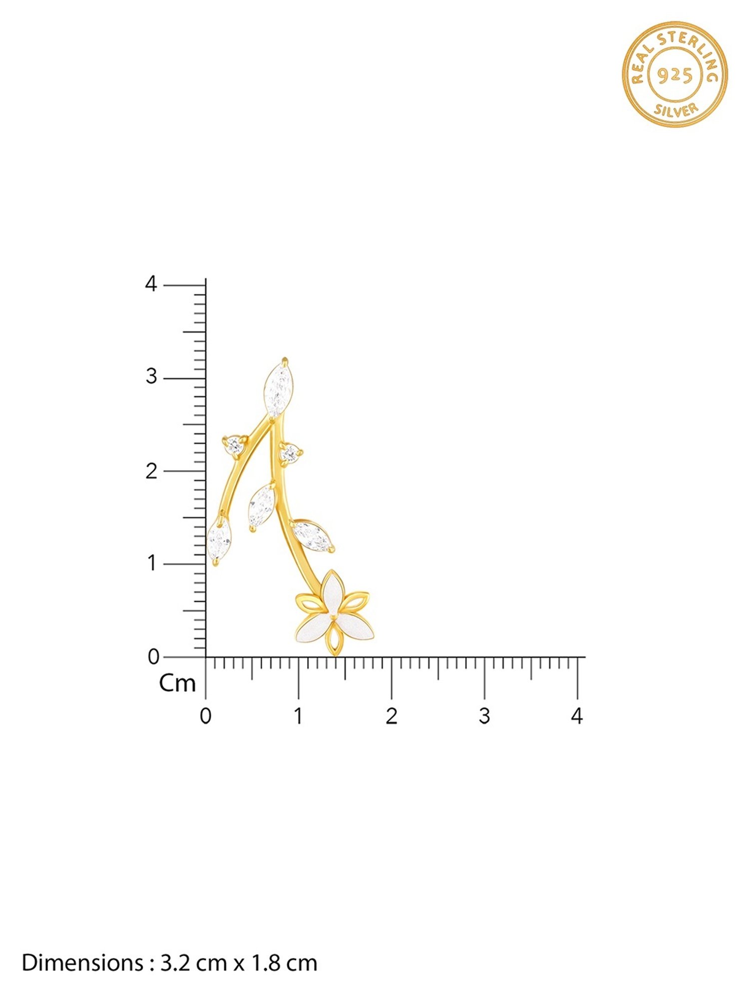 GIVA 925 Sterling Silver Bhumi Trillium Treasures Drop Earrings For Women