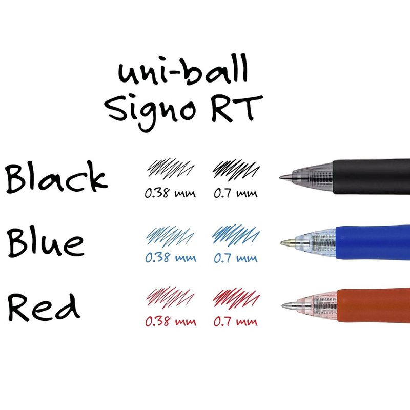 uni-ball GEL RT Retractable Gel Pens Micro Point Black Ink 479585