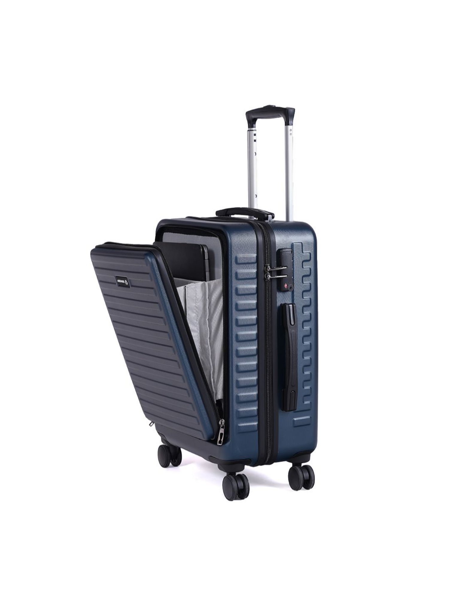 Assembly Blue Textured Trolley Bag Set of 2 - 20 inch & 24 inch