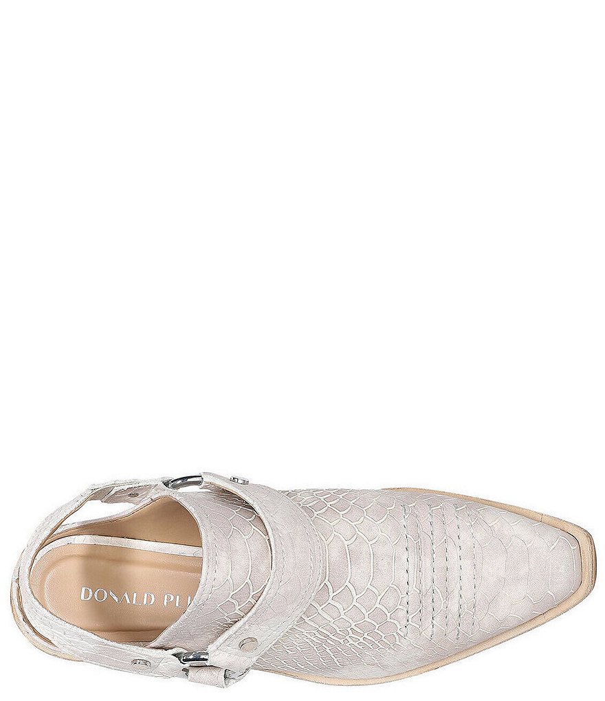 Donald Pliner Mazzy Snake Embossed Leather Western Sling Mules