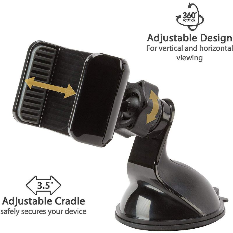 Macally Dashboard and Windshield Suction Cup Phone Mount Holder With Extendable Arm