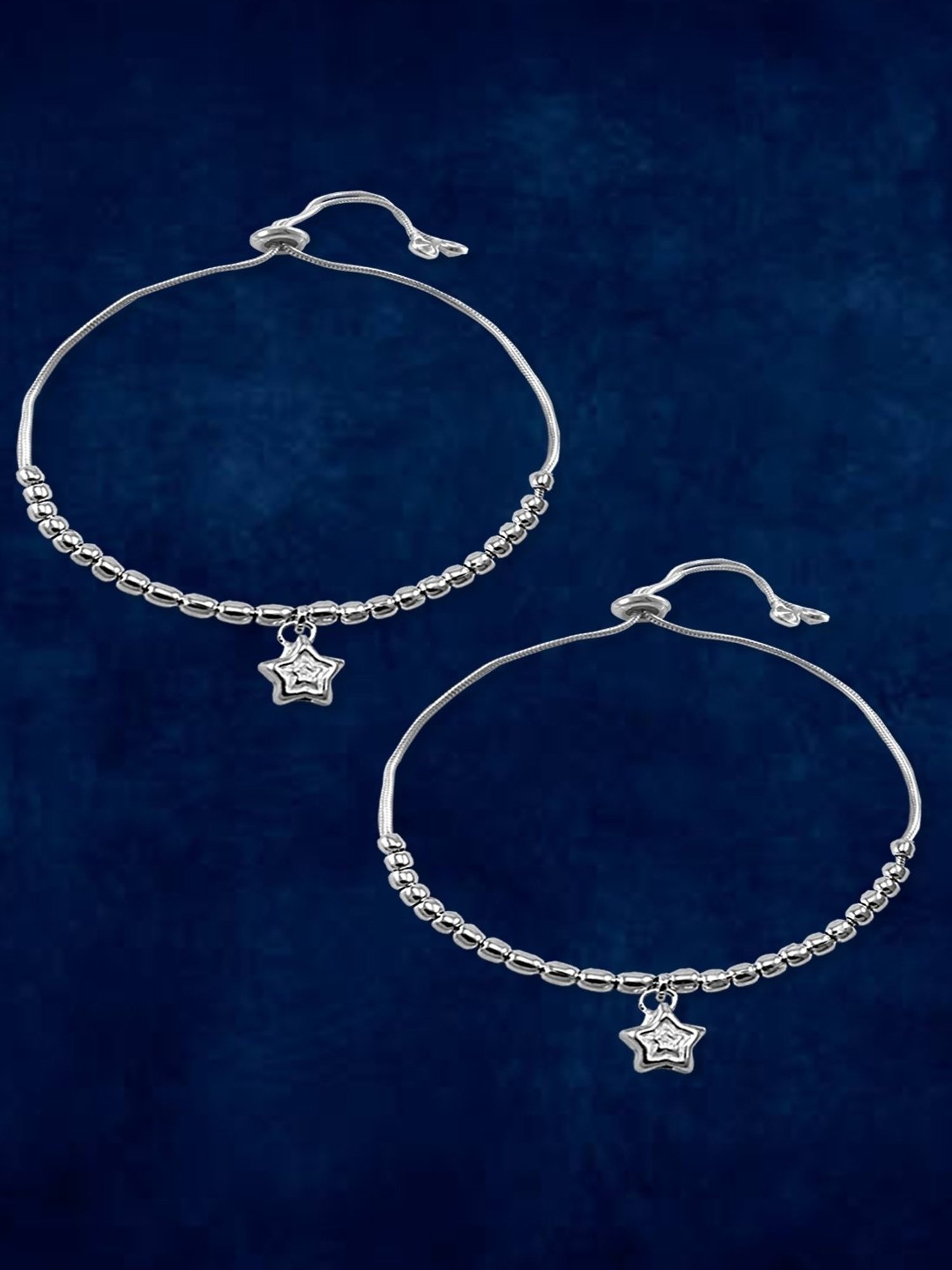 Taraash 92.5 Sterling Silver Star Anklets For Women