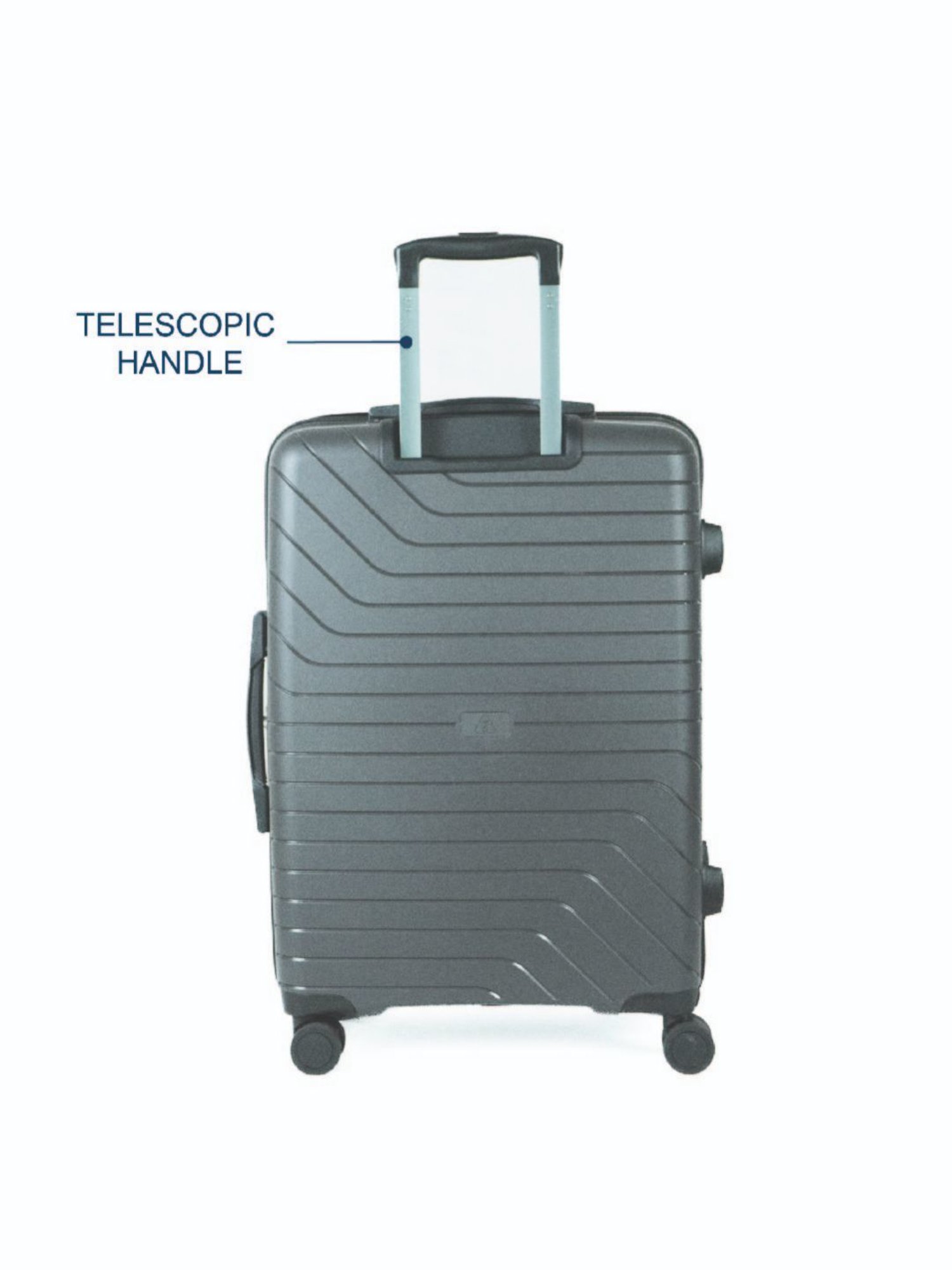 Carriall Grey 8 Wheel Medium & Small Hard Checked Luggage Set of 2 - 46 cm