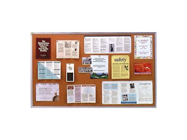 Ghent Natural Cork Bulletin Board with Aluminum Frame 4'H x 8'W AK48