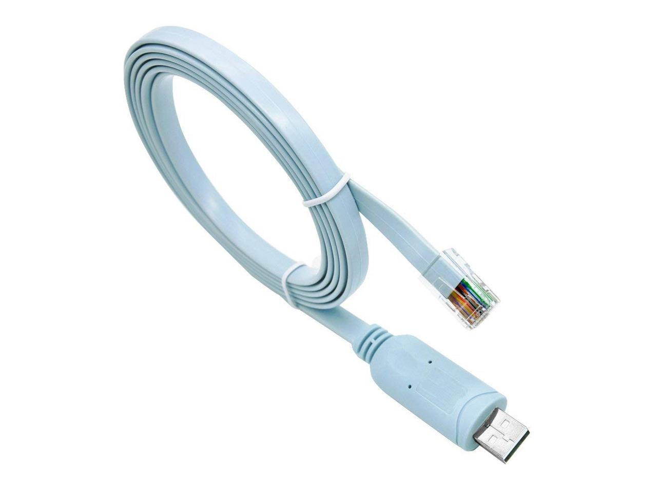 USB Console Cable USB to RJ45 Cable Essential Accesory of Cisco, NETGEAR, Ubiquity, LINKSYS, TP-Link Routers/Switches for Laptops in Windows, Mac, Linux
