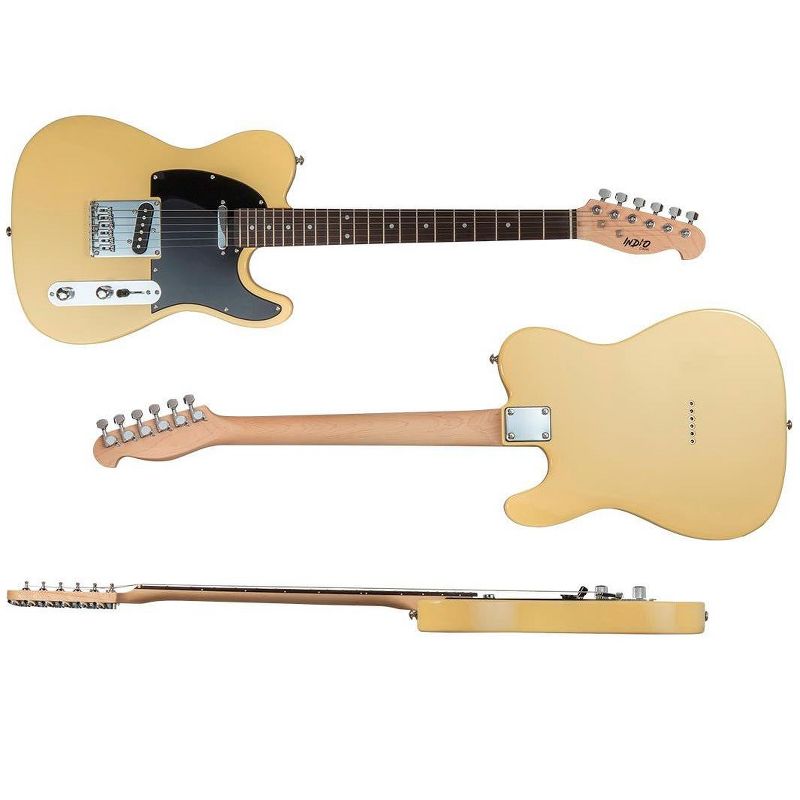 Monoprice Indio Retro Classic Electric Guitar - Blonde, With Gig Bag