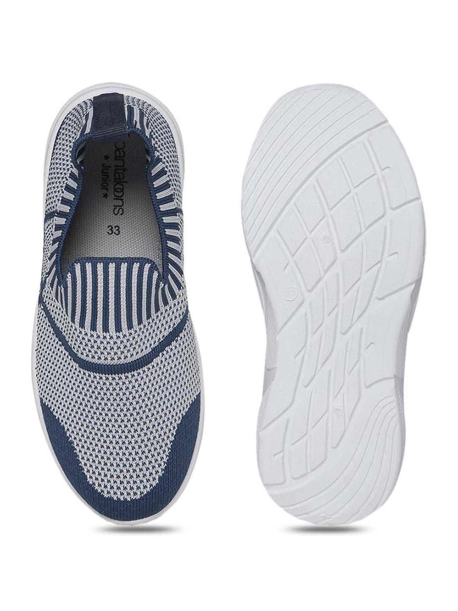 Pantaloons Junior Blue & White Casual Slip-Ons