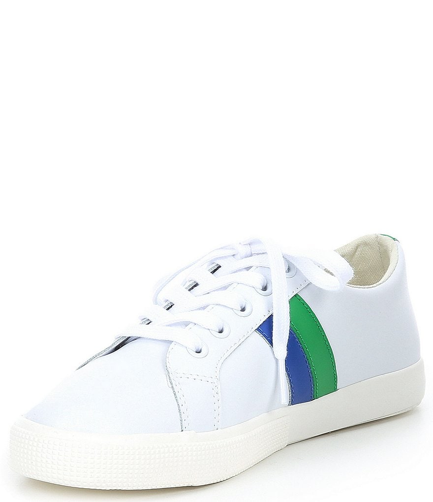 Lauren Ralph Lauren Janson II Leather Lace-Up Color Block Sneakers
