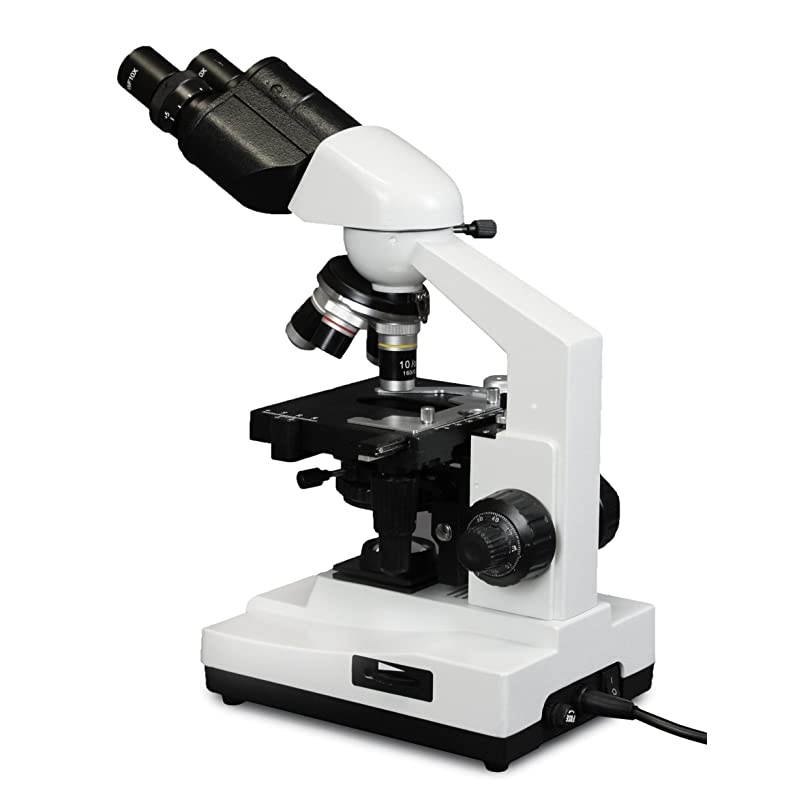 VME0007B-100-LD Binocular Compound Microscope, 10x WF Eyepieces, 40x&mdash;1000x Magnification, LED Illumination, Coaxial Coarse & Fine Focus, 1.25 N.A. Abbe Condenser