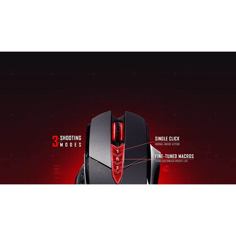 V7 Ergonomic Claw Grip Gaming Mouse with Rubberized Black Coating MacrosScriptingAutomation 8 Programmable Buttons 3200 DPI