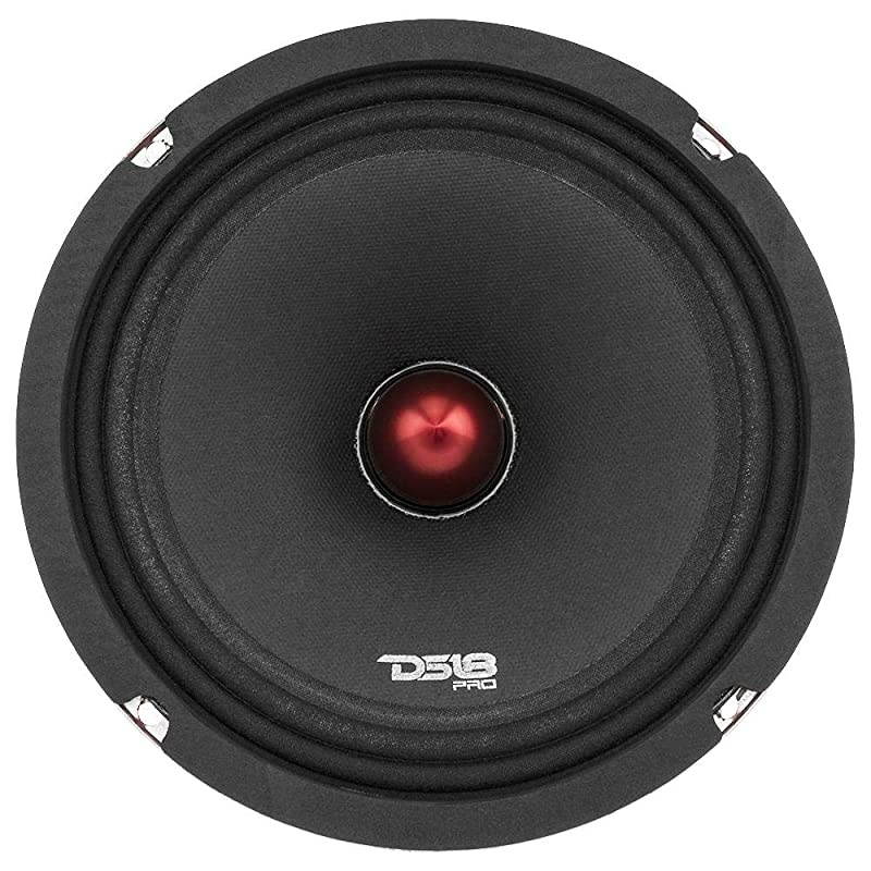 PROX84BM Loudspeaker 8 Midrange Red Aluminum Bullet 550W Max 275W RMS 4 Ohms Premium Quality Audio Door Speakers for Car or Truck Stereo Sound System 1 Speaker