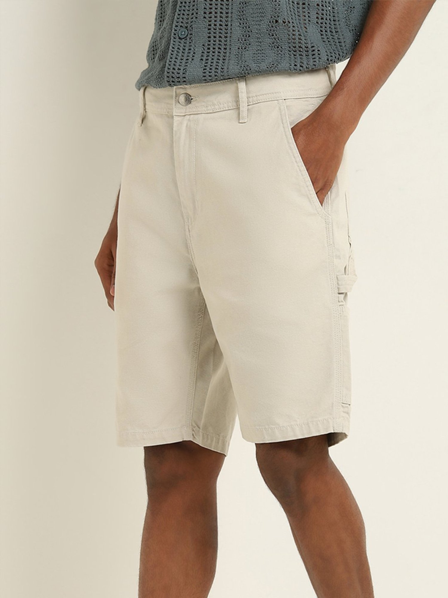 Nuon by Westside Stone Carrot Fit Mid Rise Shorts