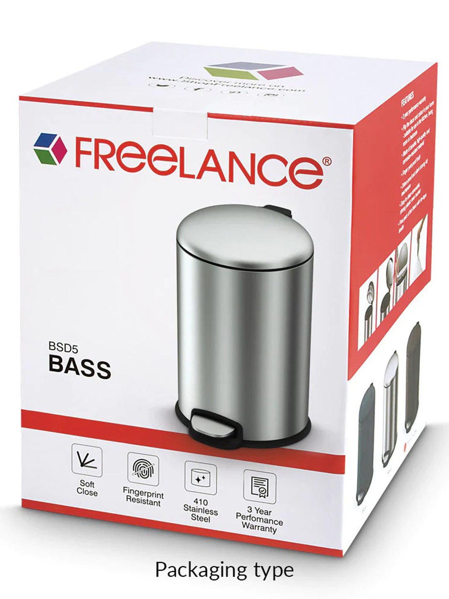 Freelance Bronze Steel Set of 1 Dustbins