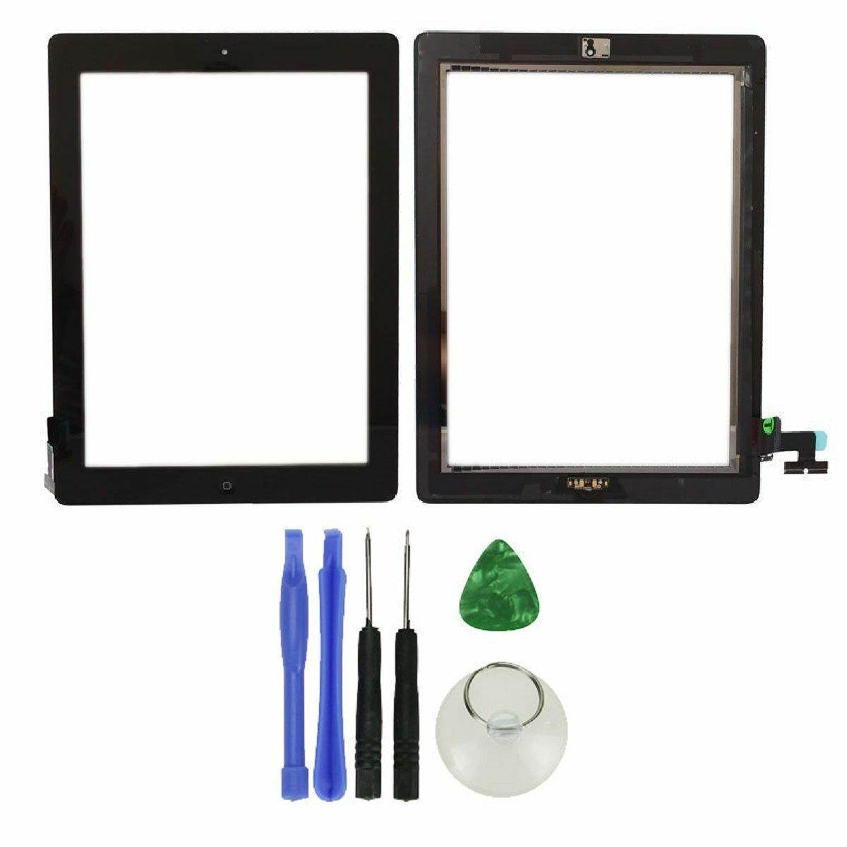New Black Screen Glass Digitizer replacement for iPad 2 A1395 A1397 A1396 with Home Button + Tools