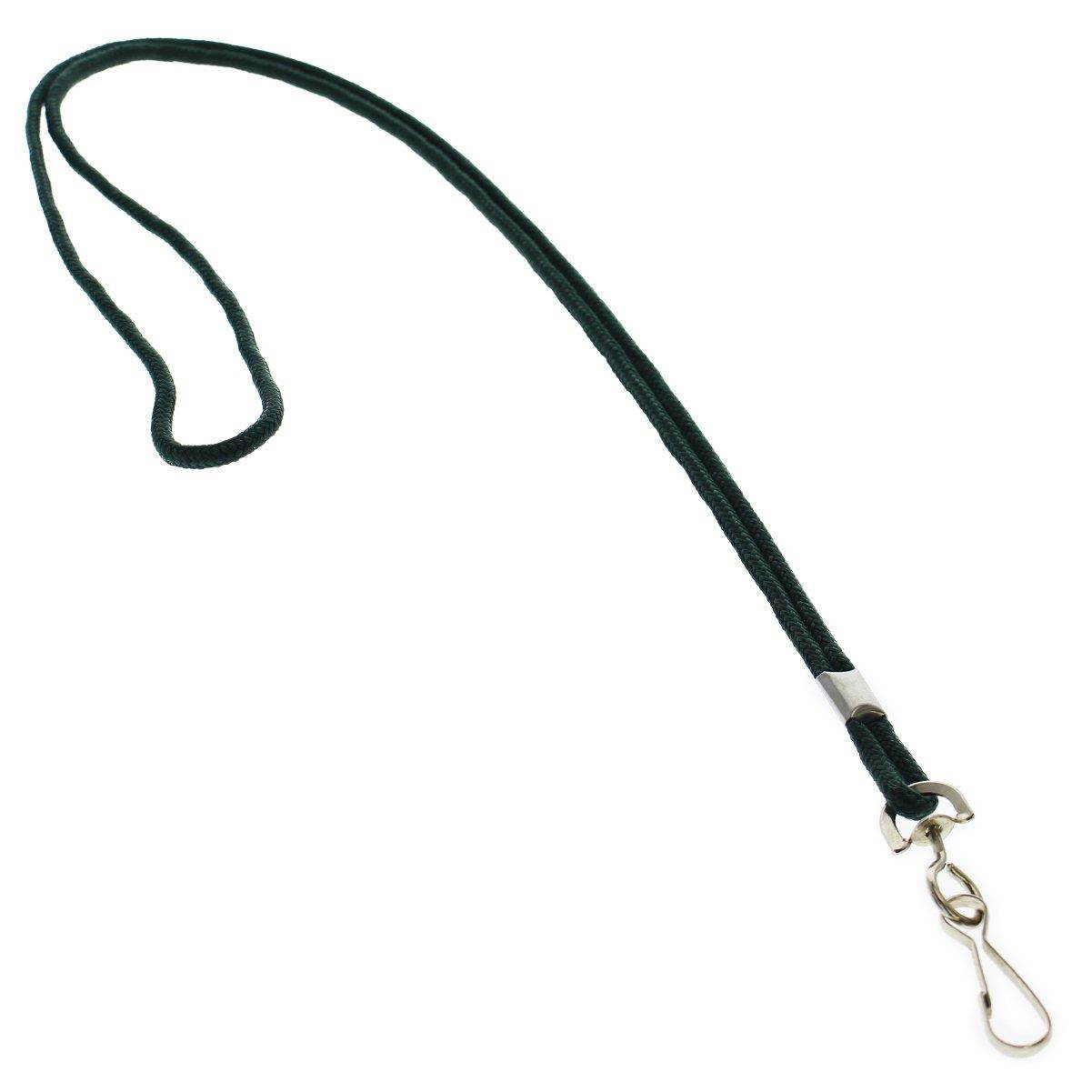 25 Pack - Premium Round ID Badge Neck Lanyards for Card Holders and Name Tags - 36 in Non-Breakaway Heavy Duty Cord & Secure Metal Swivel J Hook Clip by Specialist ID (Forest Green/Dark Green)