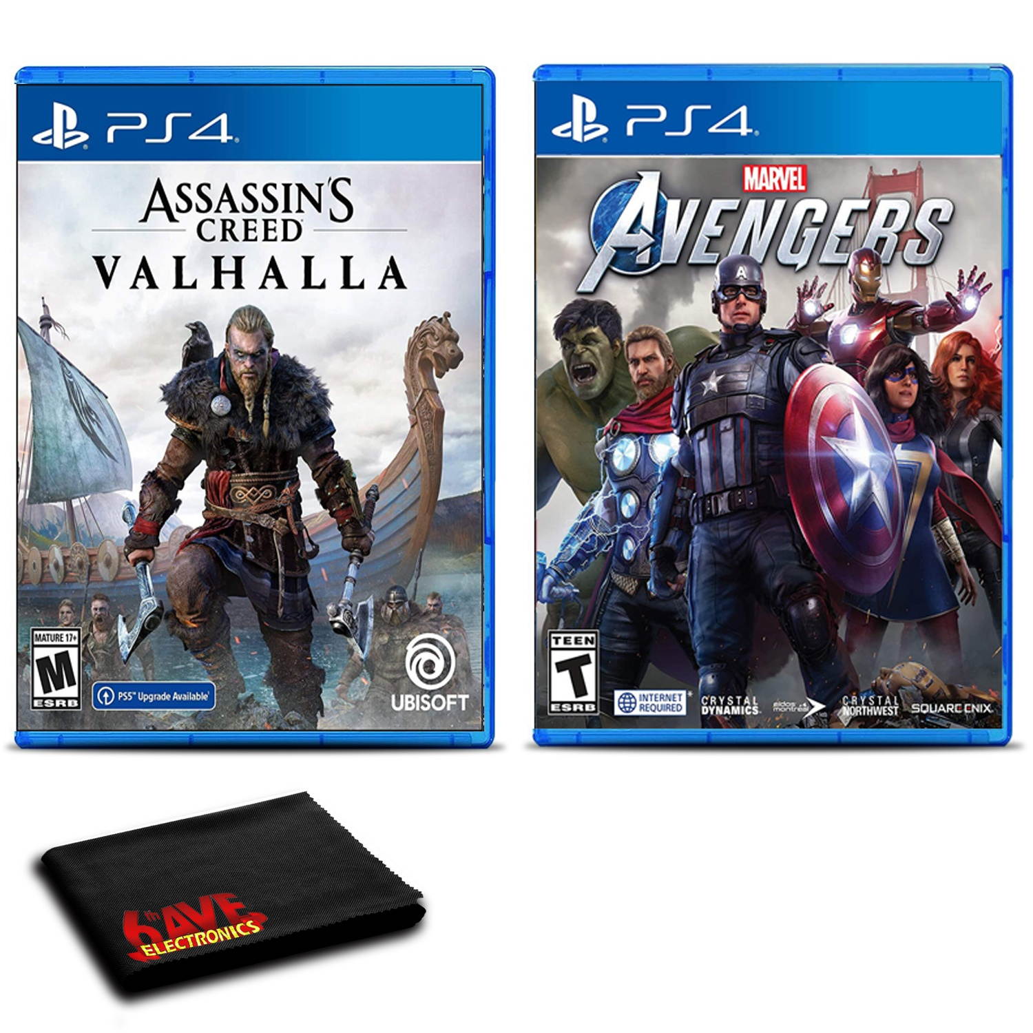 Assassins Creed Valhalla + Marvels Avengers for PlayStation 4 - 2 Game Bundle