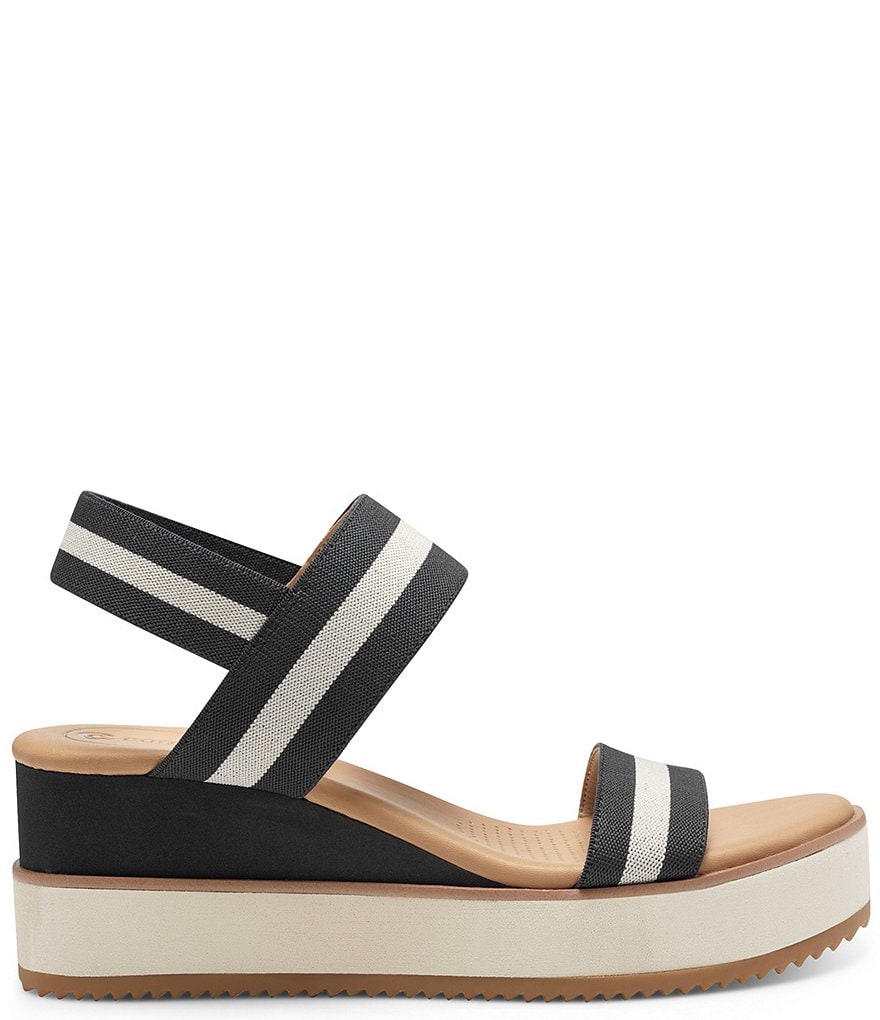 CC Corso Como Edsei Two-Tone Elastic Wedge Sandals