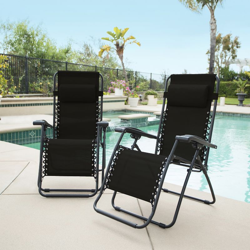 Copa Backpack Single Position Folding Aluminum Beach or Poolside Lounge Chair with Backpack Straps, Dark Blue