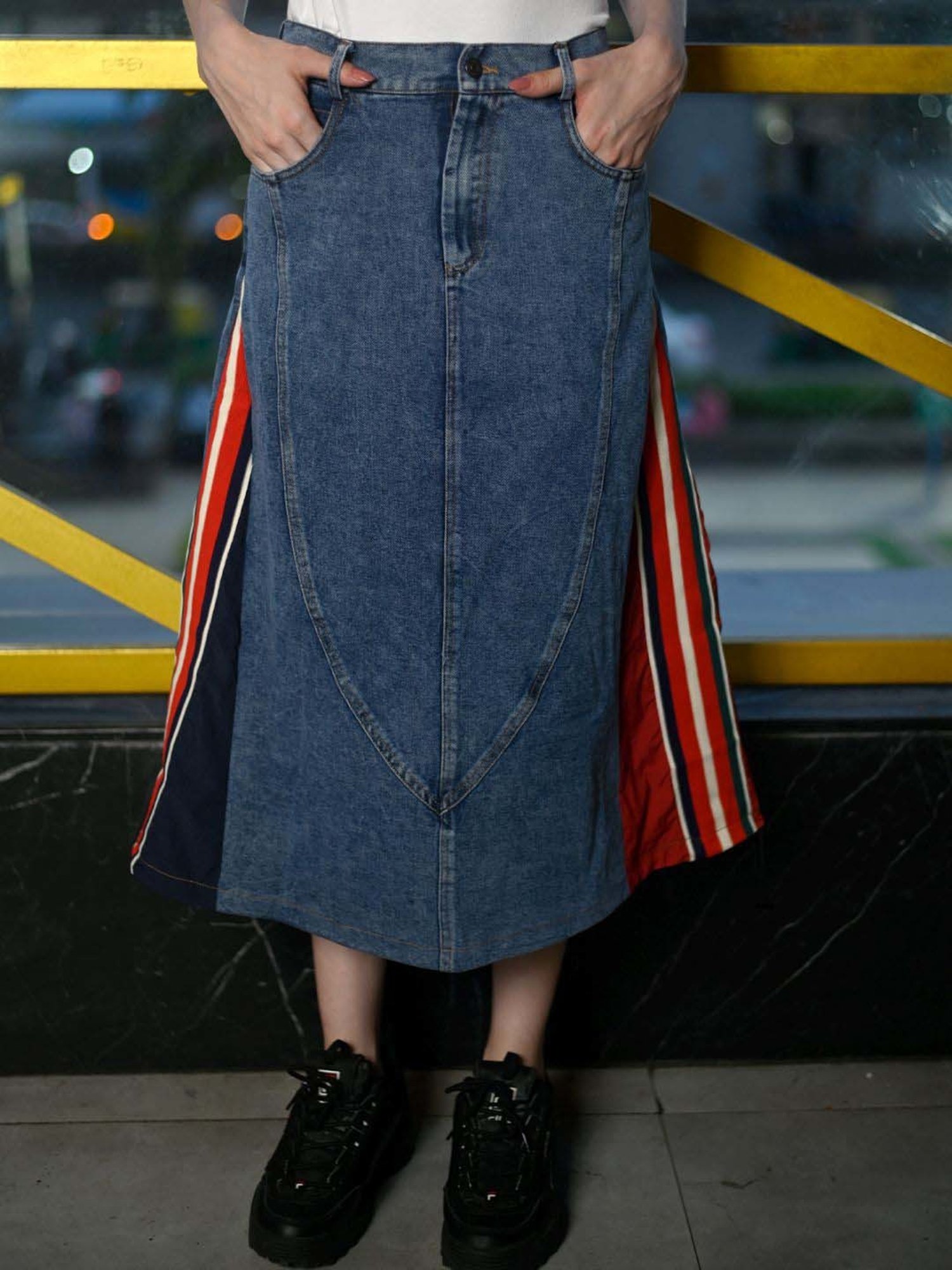 Odette Blue A-Line Skirt