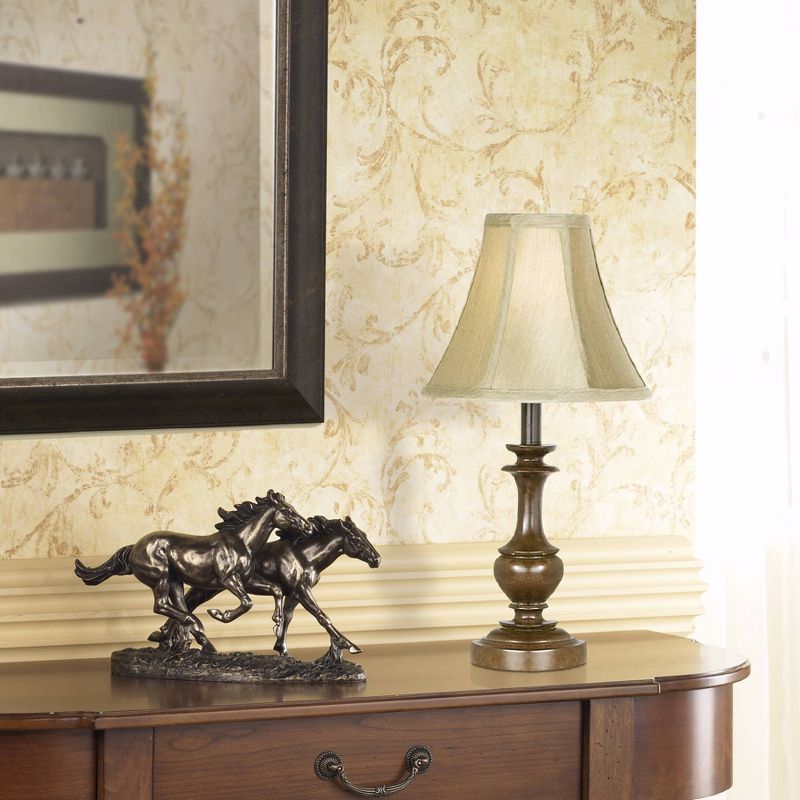 Barnes and Ivy Traditional Floor Table Lamps Set of 4 Bronze Beige Bell Shade for Living Room Family Bedroom Bedside Nightstand