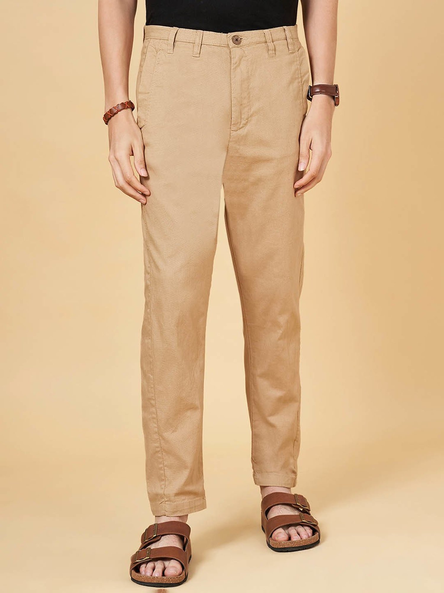 7 Alt by Pantaloons Khaki Comfort Fit Trousers