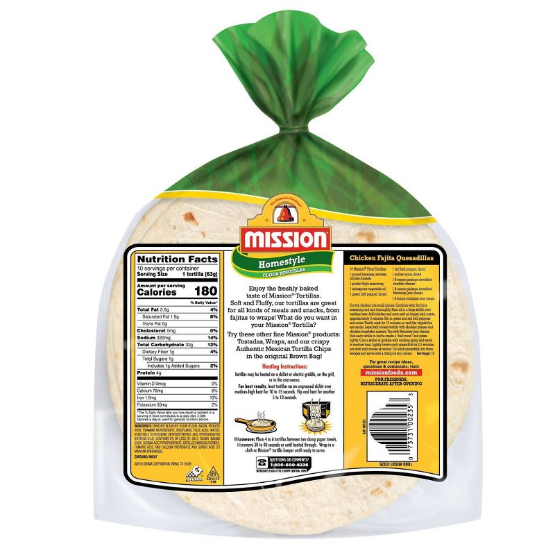 Mission Homestyle Flour Tortillas - 22.5oz/10ct
