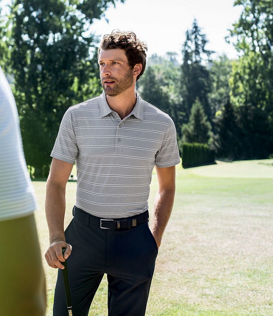 Cutter & Buck Forge Heather Stripe CB DryTec Short-Sleeve Polo