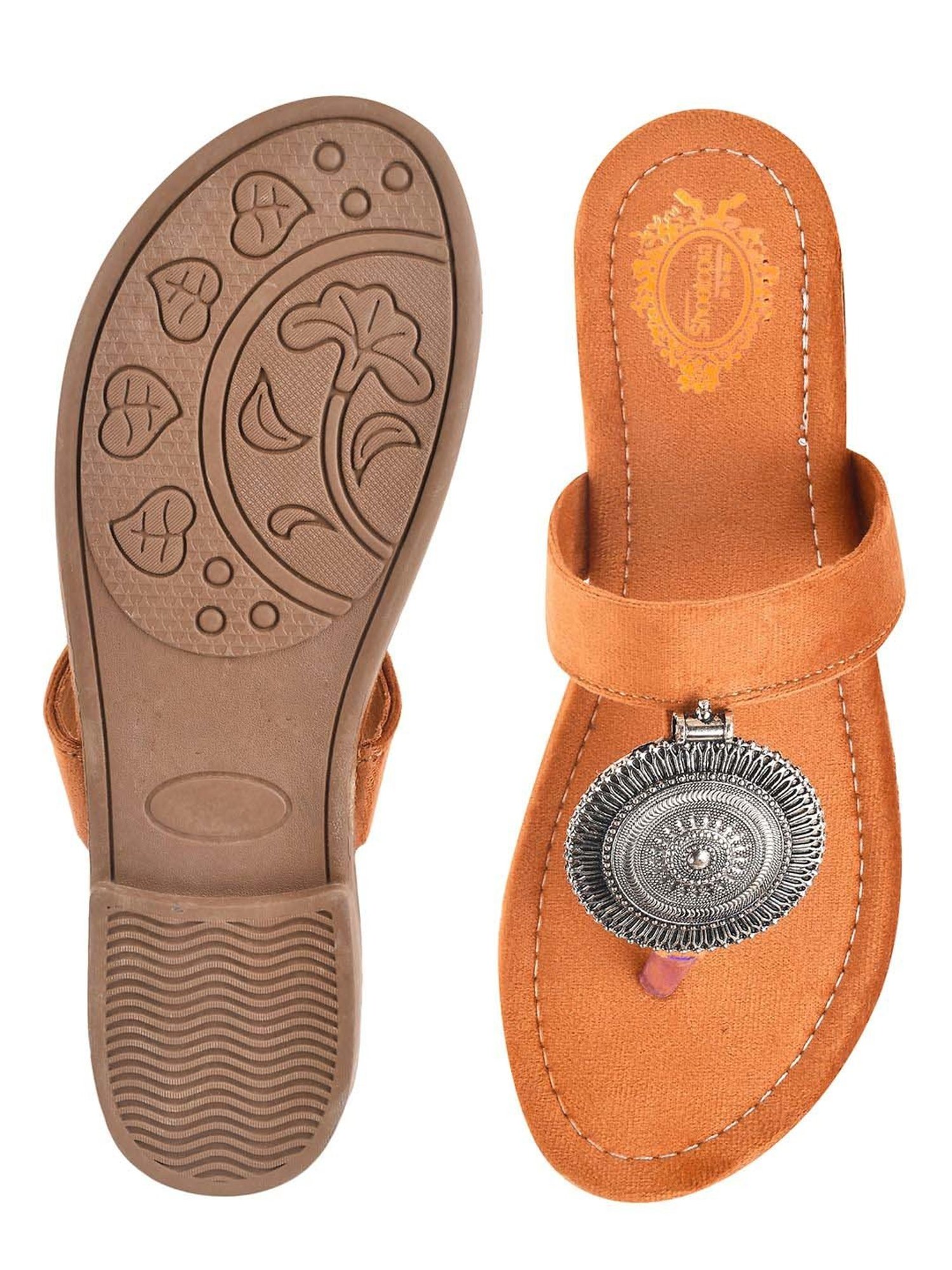 Shoetopia Kids Orange T-Strap Sandals