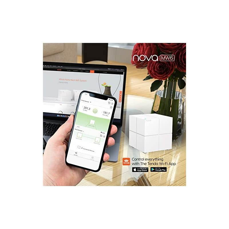 Nova Mesh WiFi System (MW6)-Up to 6000 sq.ft. Whole Home Coverage, WiFi Router and Extender Replacement, Gigabit Mesh Router for Wireless Internet, Works with Alexa, Parental Controls, 3-pack