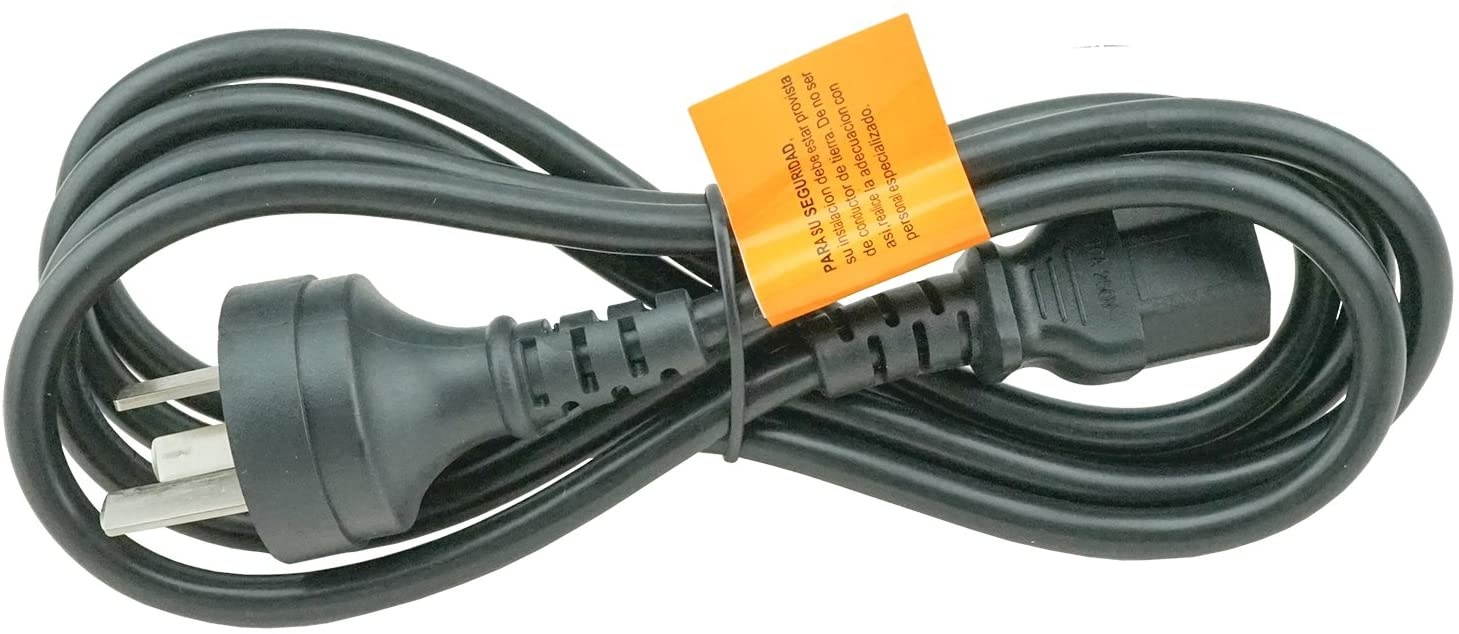 ACP1021 Argentina 3 Prong IRAM 2073 Plug to IEC C13 6 Foot (1.83 Meters) 10A Power Cord with Argentina certifications. Suitable for use as an Argentina PC Computer, Monitor or Printer Power Cord.