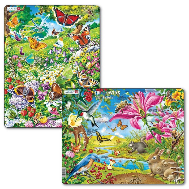 Larsen Puzzles Butterflies & Nature Kids Puzzle Set - 2pk