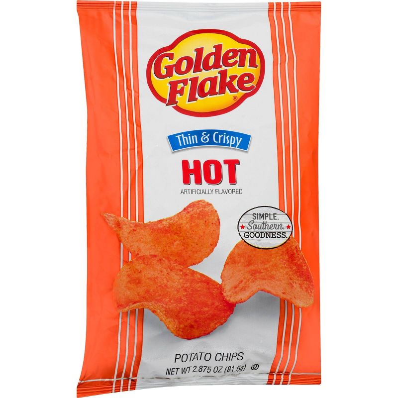 Golden Flake Hot Thin & Crispy Potato Chips - 2.875oz