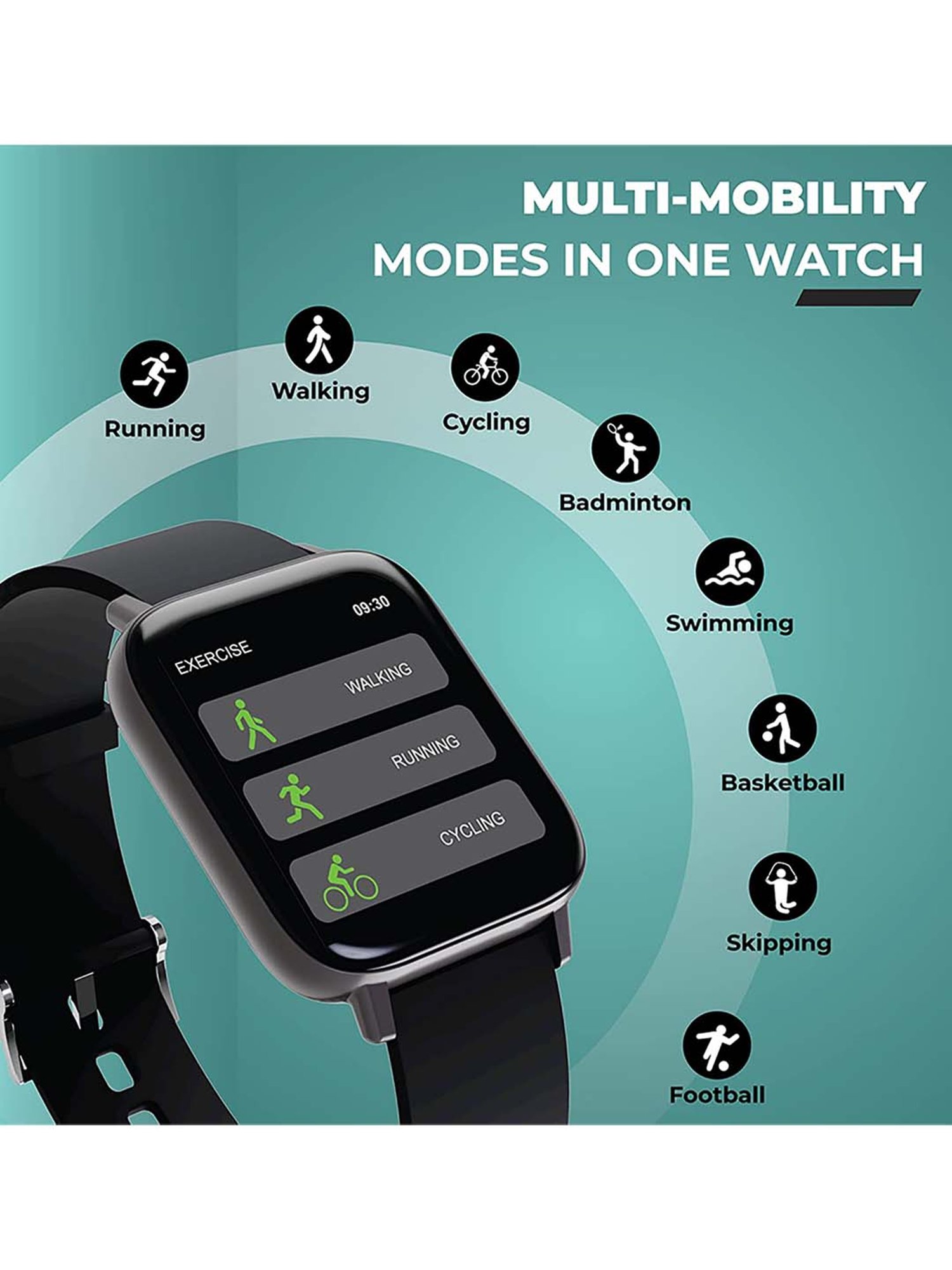 Hammer Pulse 3.0 SpO2 Bluetooth Calling Smartwatch (Black/Grey)