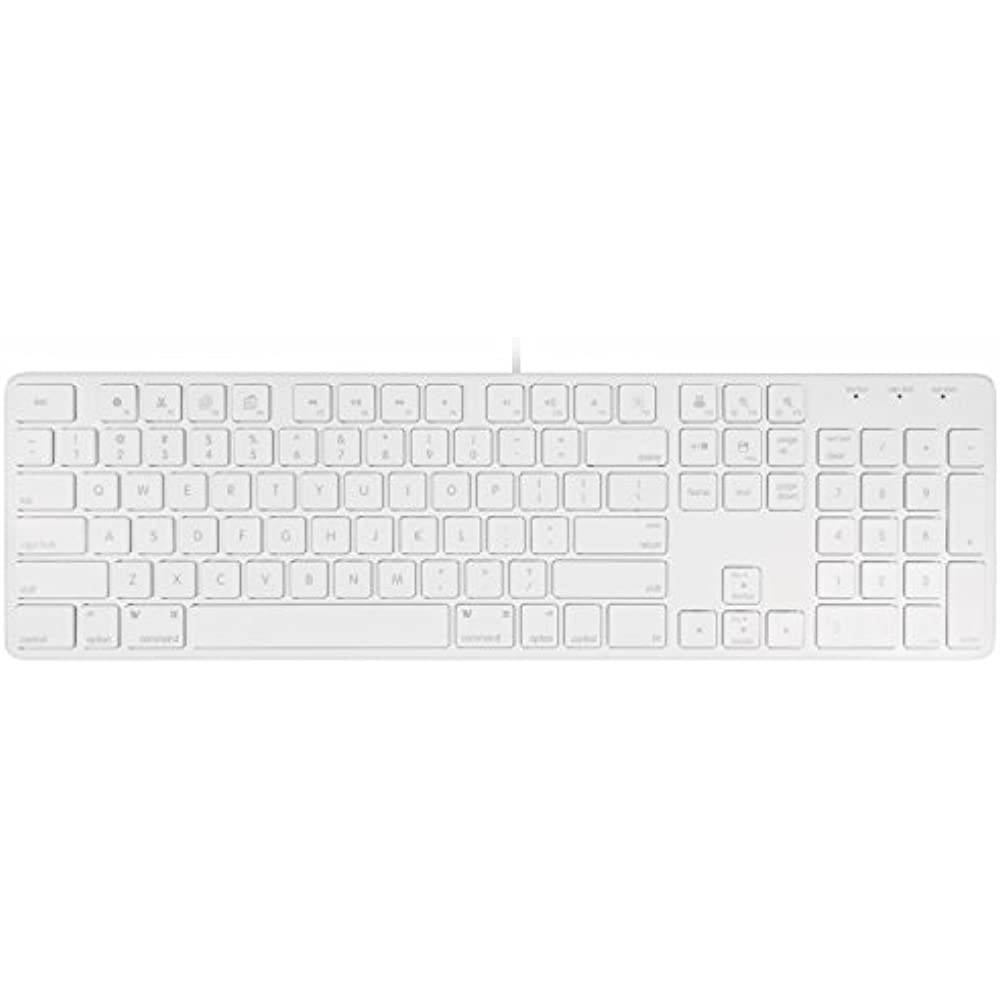 Macally Ultra-Slim USB Wired Keyboard for Apple Mac Pro, MacBook Pro/Air, iMac, Mac Mini, Laptop, Windows PC (SLIMKEYPRO)