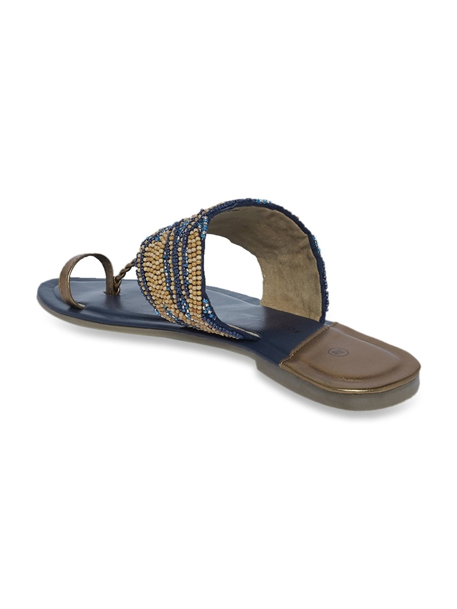 Forever Glam by Pantaloons Women's Gold Toe Ring Sandals