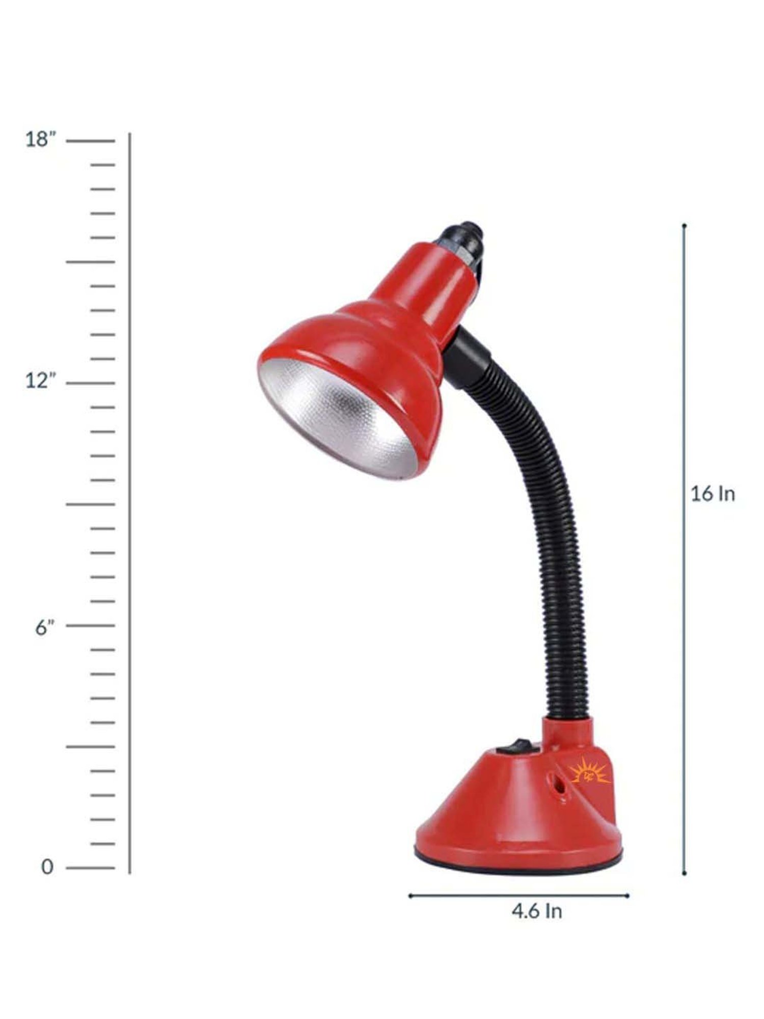 DecorativeRay Red PVC Study Table Lamp - Set of 1