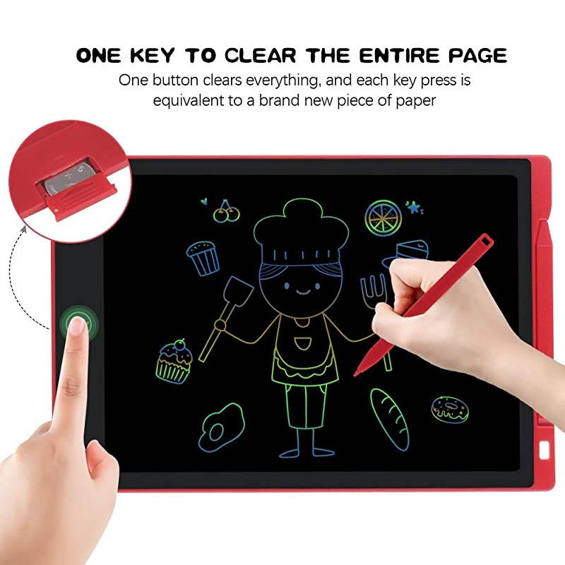 11 Inches LCD Writing Tablet Colorful Drawing Pad, Electronic Doodle Board Digital Drawing Tablet for Kids and Adults (Red)