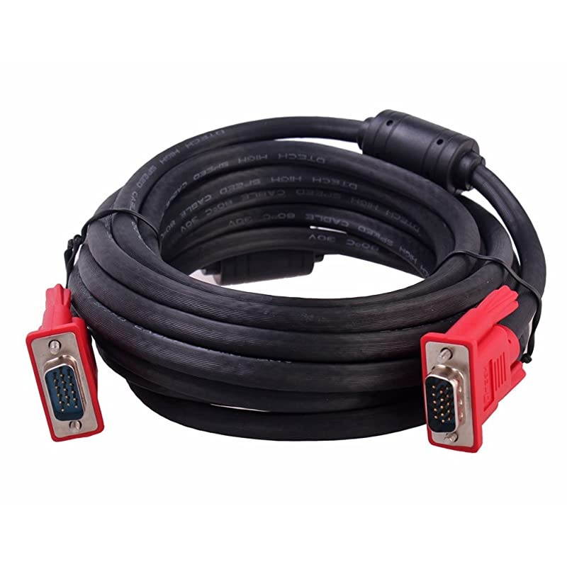 Computer Monitor VGA Cable 5 Feet with Dual Ferrite Cores Standard 15 Pin Male to Male Wire Full HD 1080P