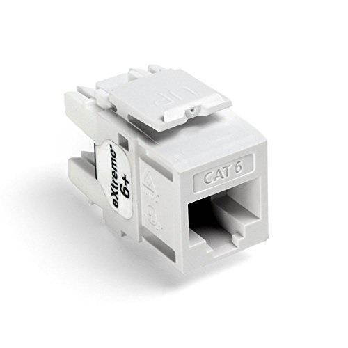 leviton 61110rw6 extreme 6+ quickport connector, cat 6, white